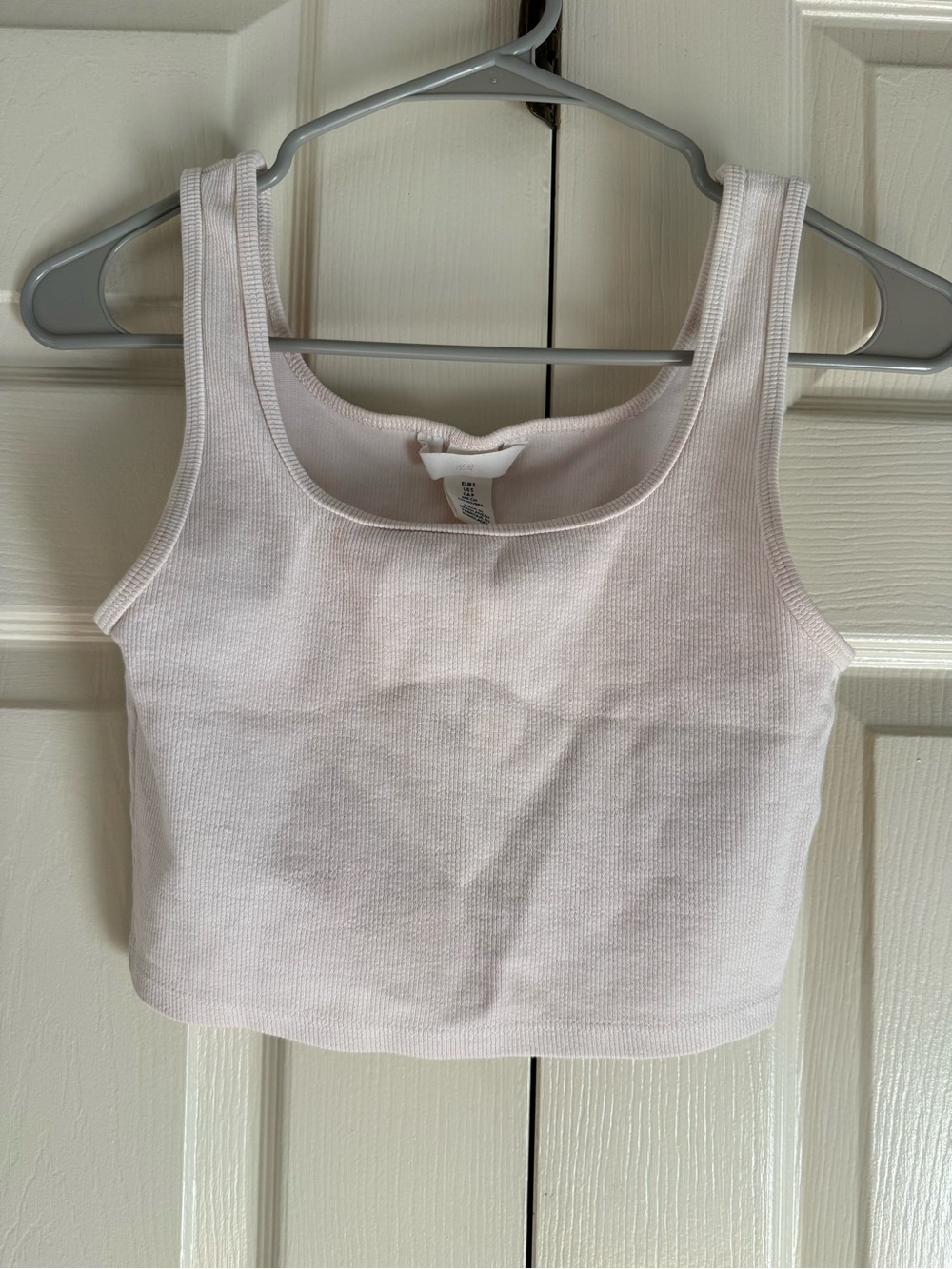 H&M White Ribbed Crop Top